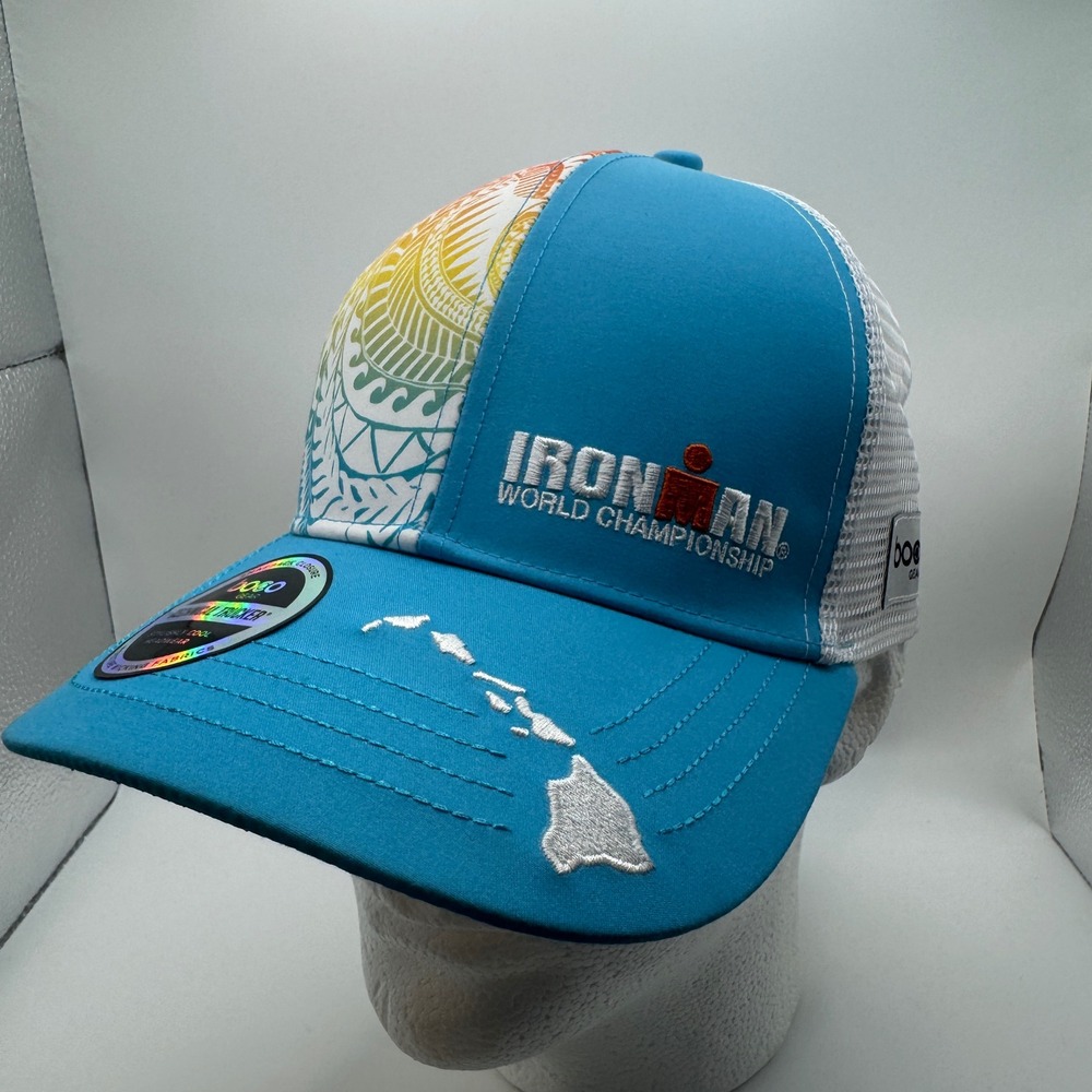Boco Gear OSFM Technical Trucker Hat Unisex Blue Ironman World Championship